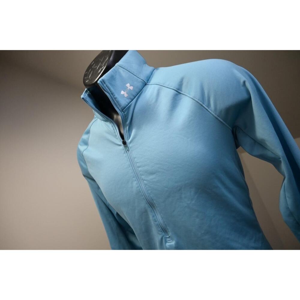 Under Armour 1/2 Zip Athletic Jacket ColdGear Fitted Blue Womens Size Large